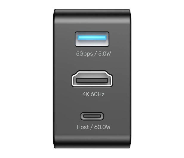 Unitek Hub podróżny GaN 3w1 HDMI/USB-A/USB-C 4k 60Hz PD 65W - 1529986 - zdjęcie 4
